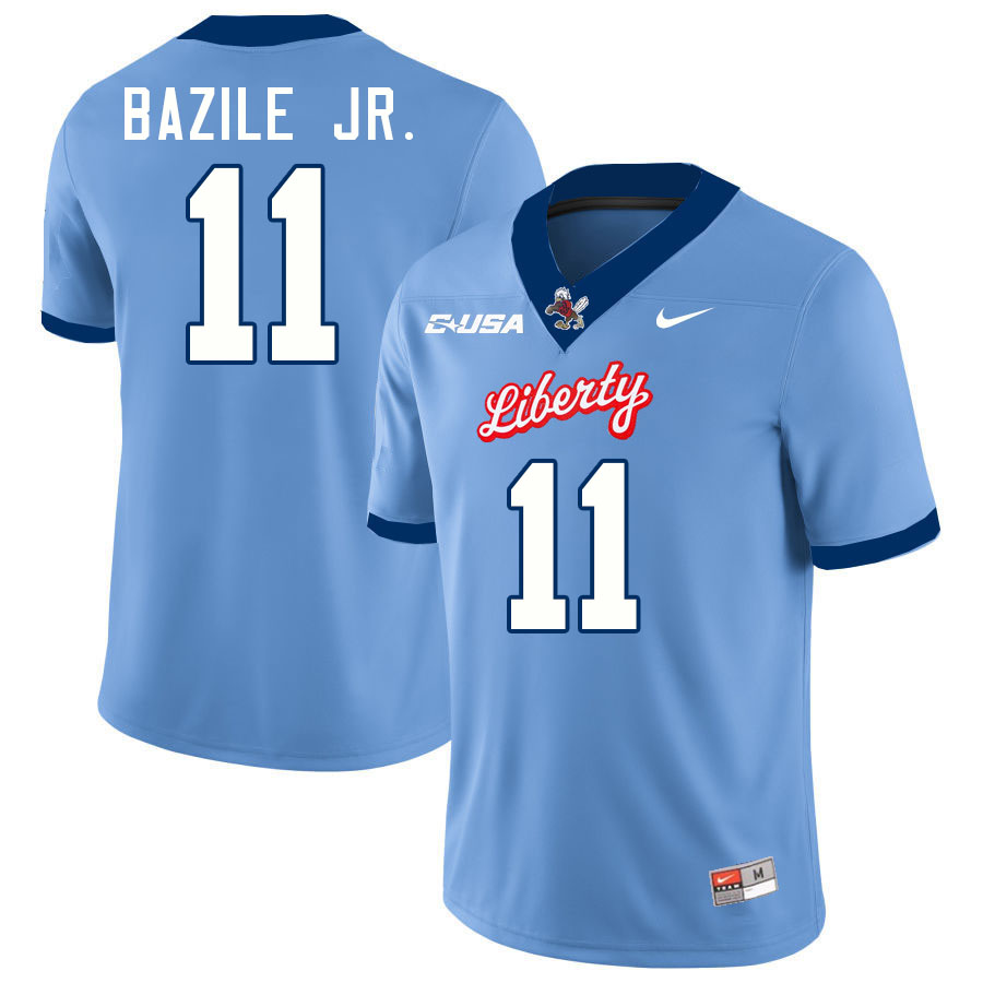 Liberty Flames #11 CJ Bazile Jr. College Football Jerseys Stitched-Light Blue